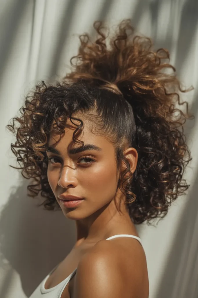 High Curly Puff Pony