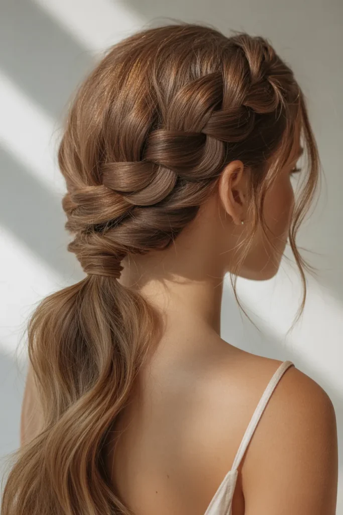 Low Braided Ponytail