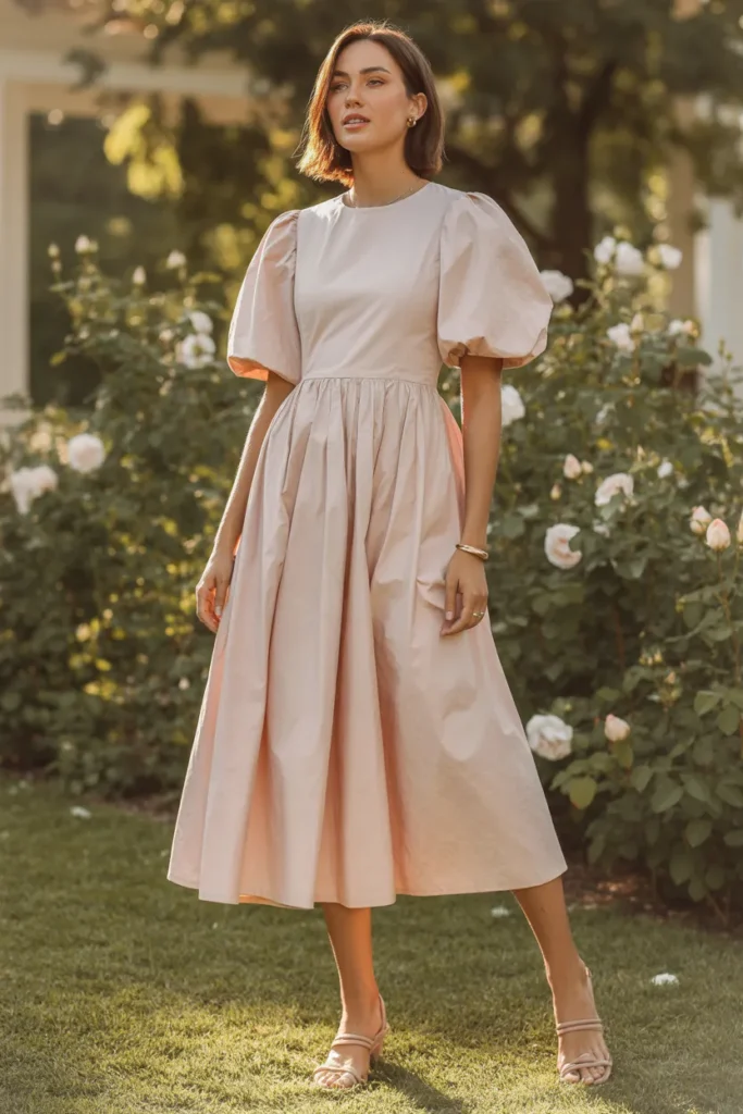 Puff Sleeve Midi