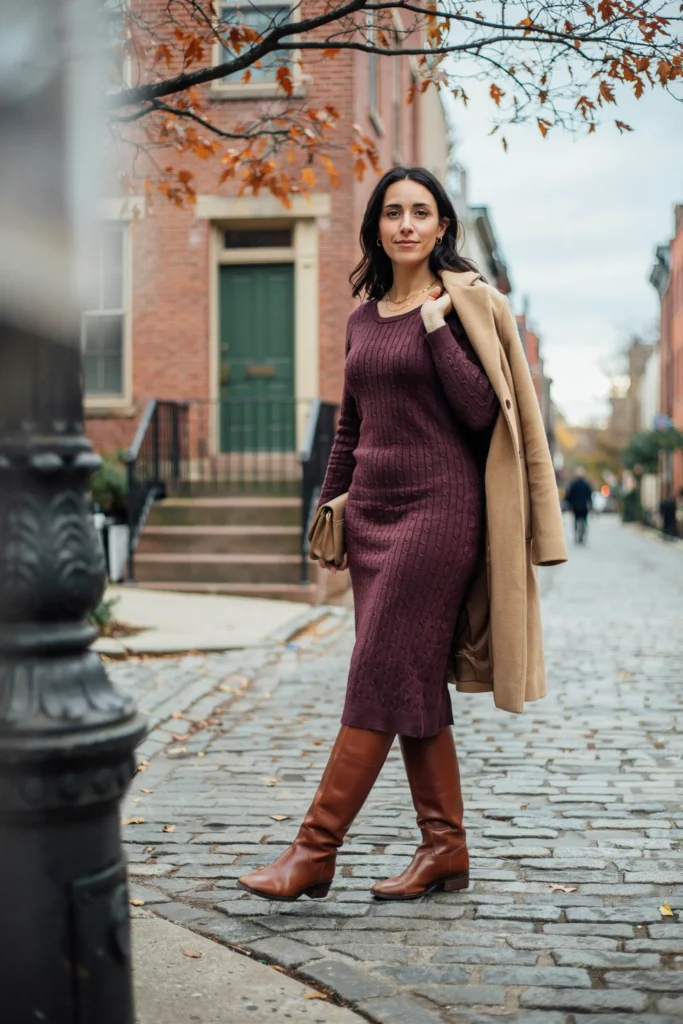 Burgundy Knit Dress
