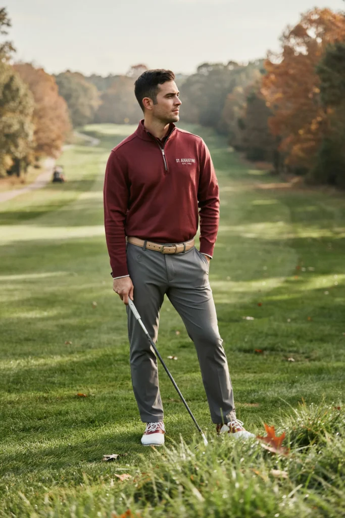 Burgundy Zip Polo