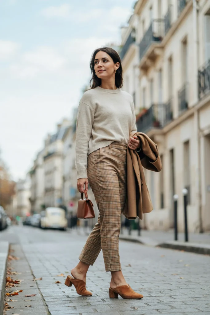Checked Ankle Pants