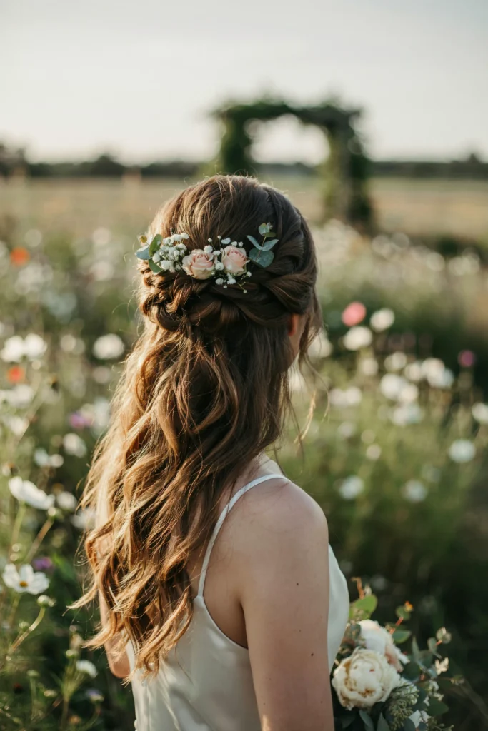 Half Up Floral Twist