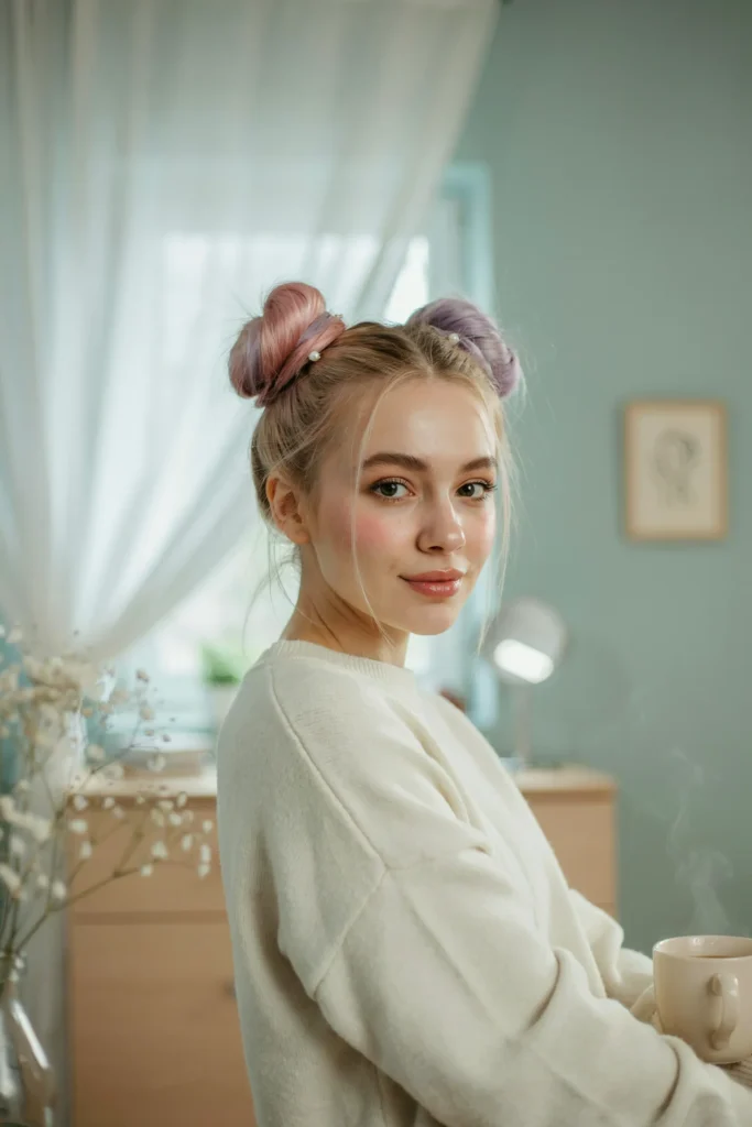 Pastel Space Buns