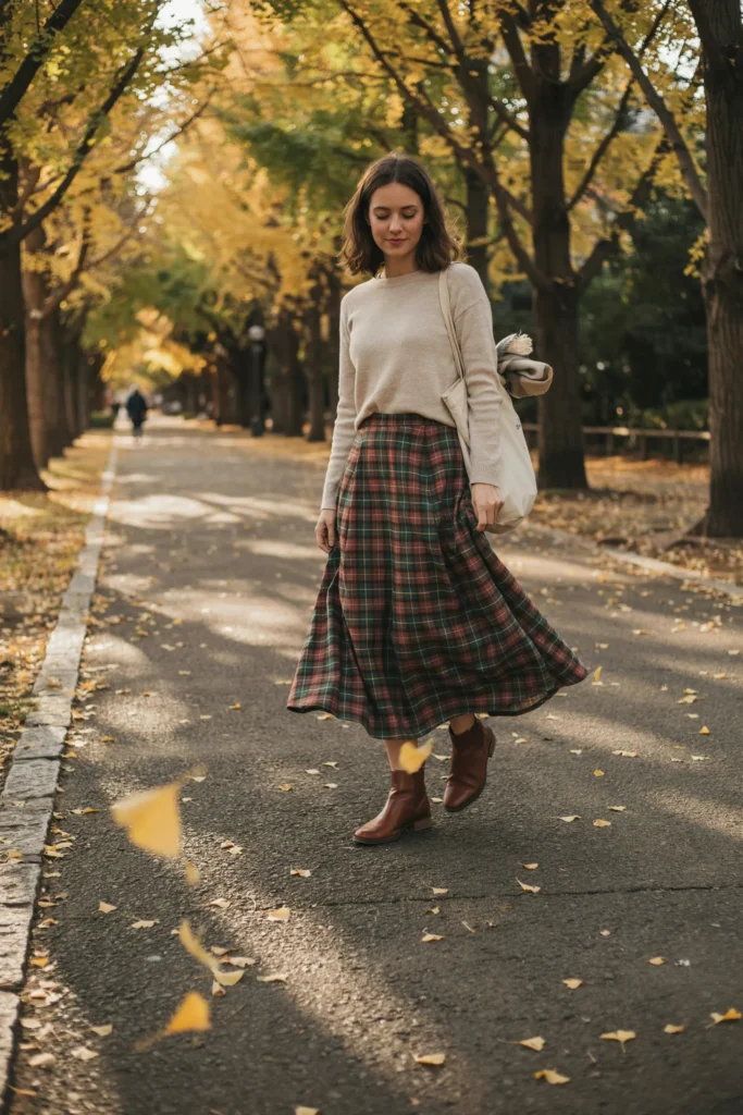 Plaid Maxi Skirt