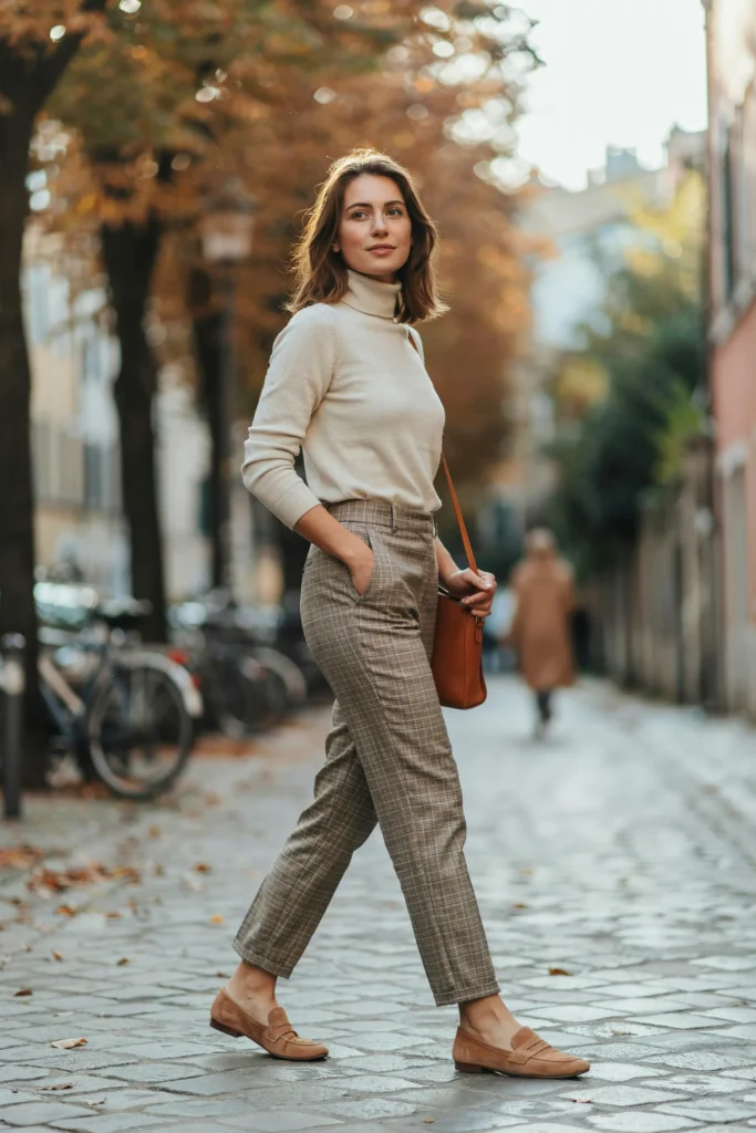 Plaid Straight Pants
