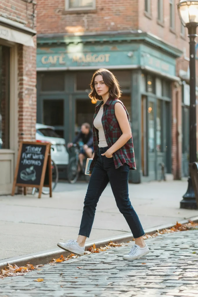 Sleeveless Flannel Vest
