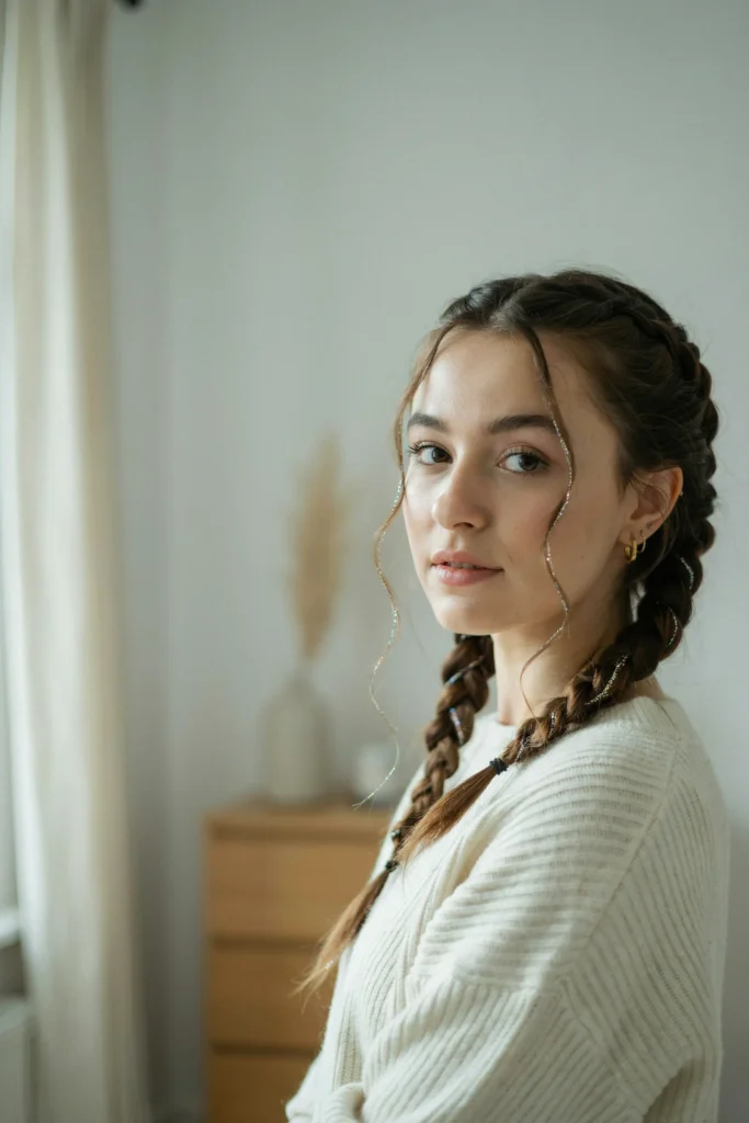 Soft Glitter Braids
