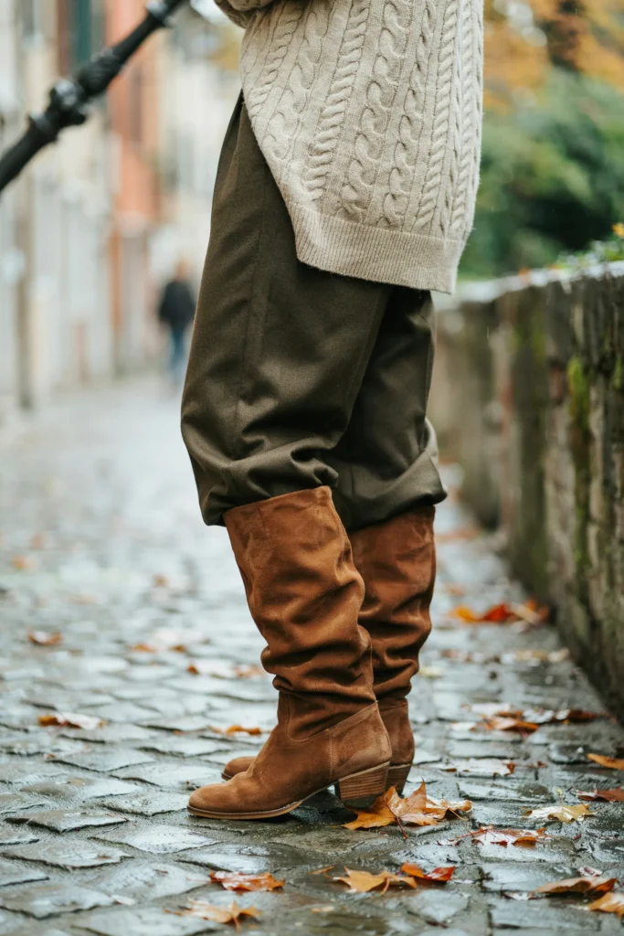 Suede Slouch Boots