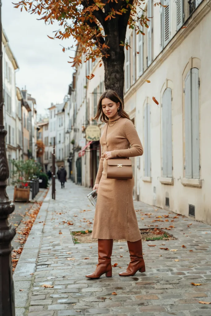 Turtleneck Midi Dress