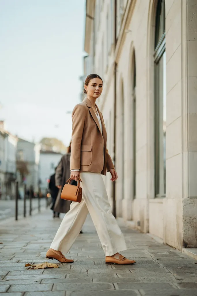 Blazer And Loafers Look