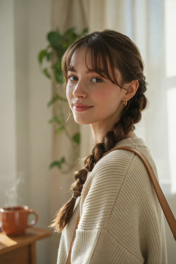 Bubble Braid With Bangs