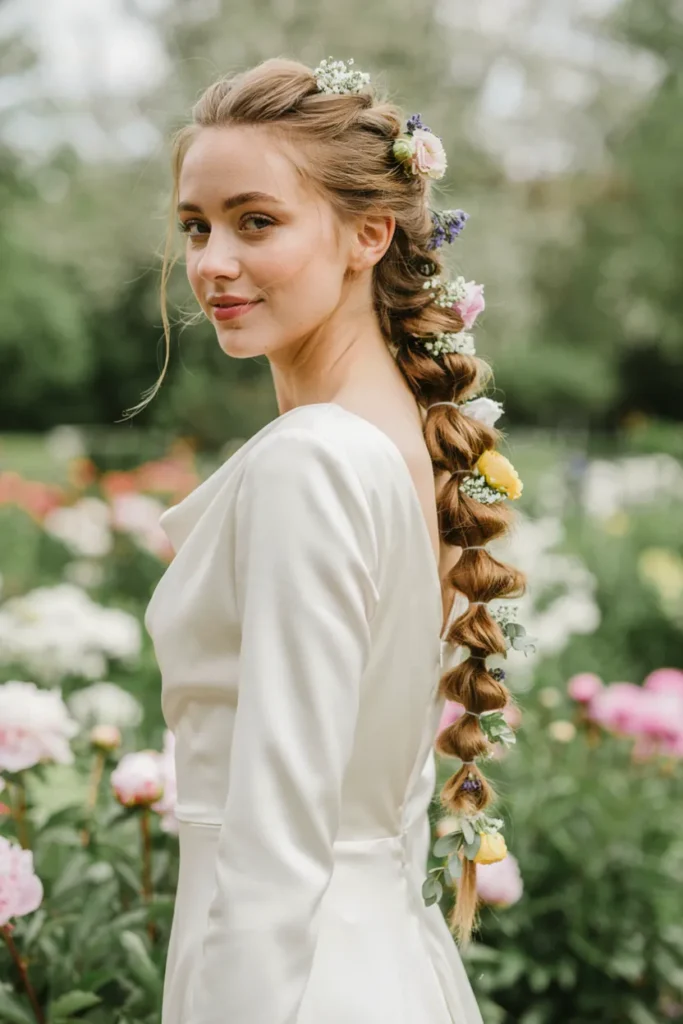 Bubble Braid With Flowers