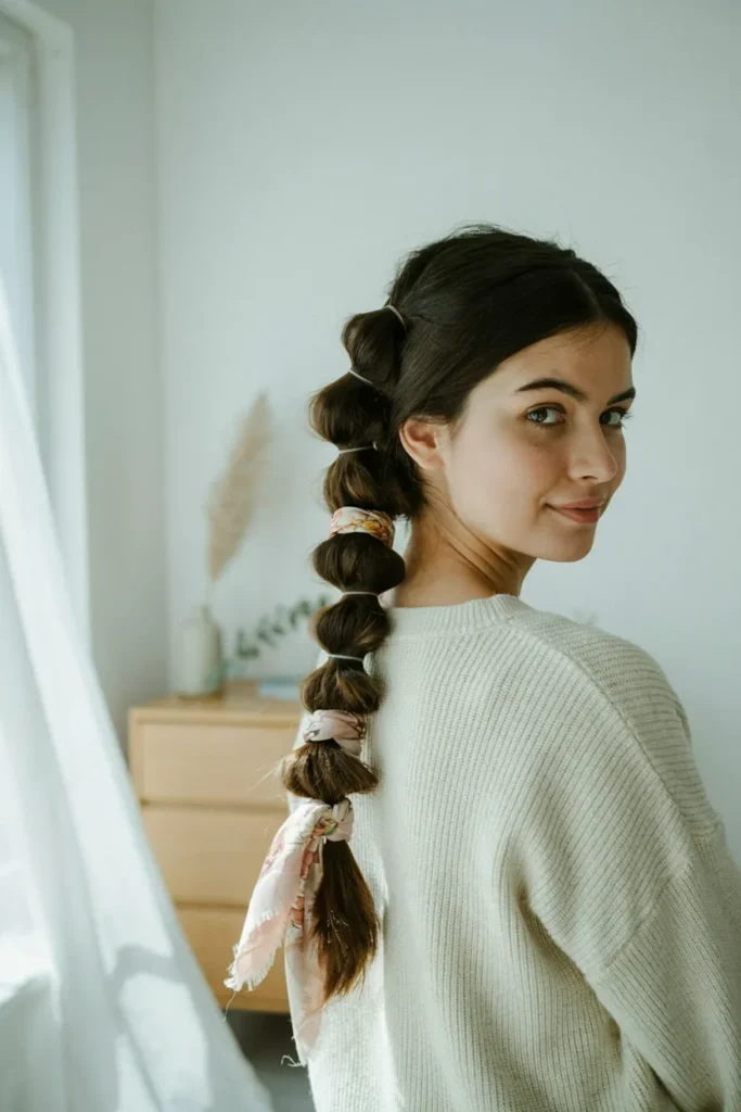 Bubble Braid With Scarf