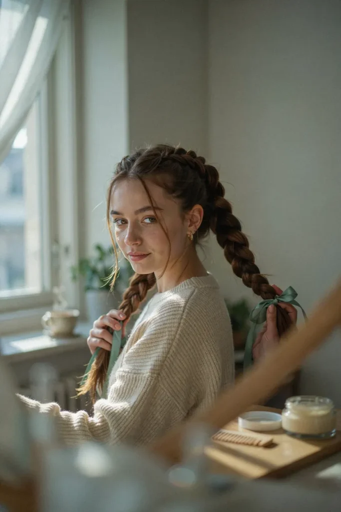 Dutch Braid Pigtails