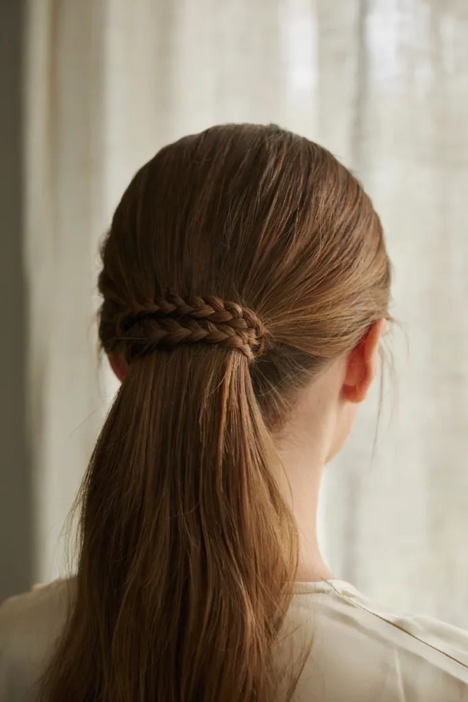 Dutch Braid Ponytail Wrap