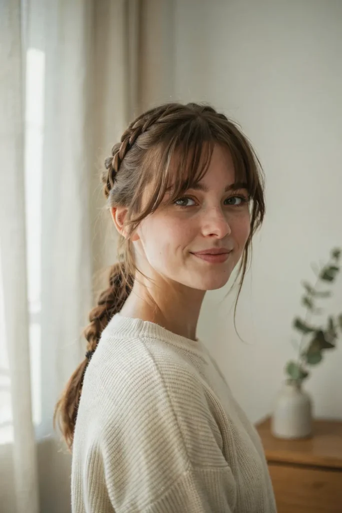 Dutch Braid With Bangs