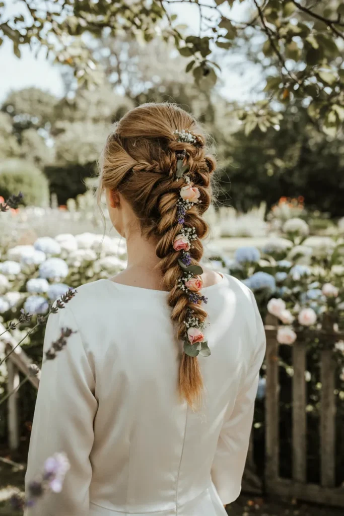 Dutch Braid With Flowers
