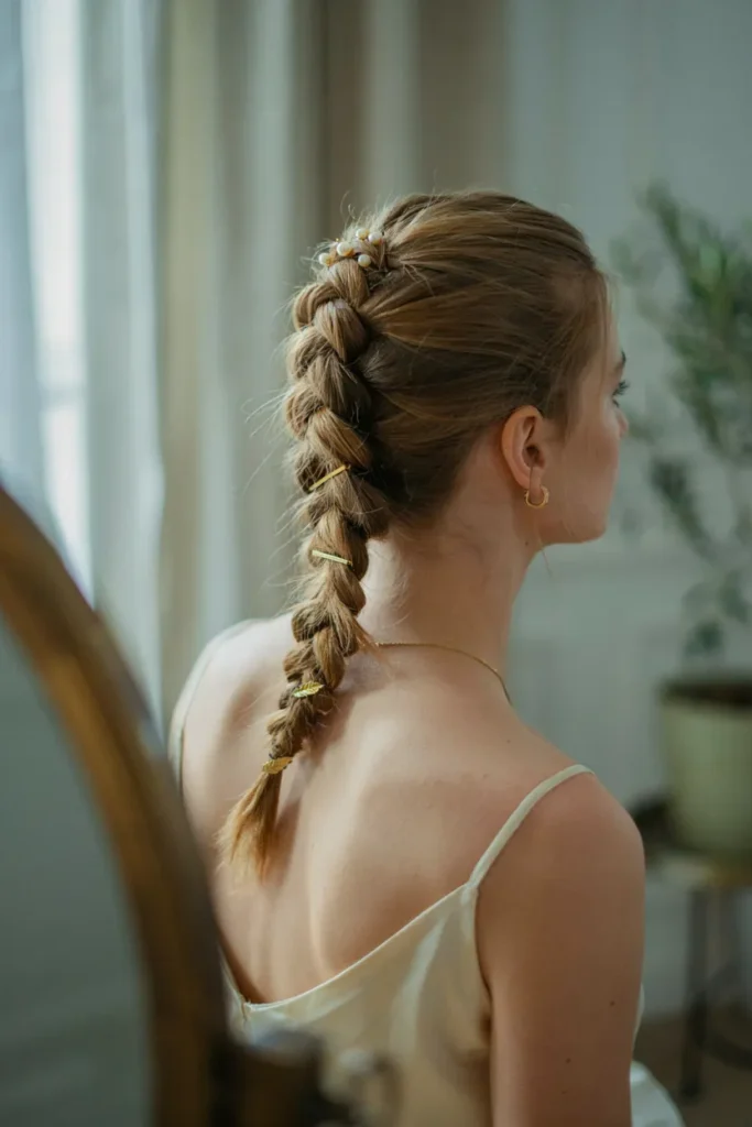 Dutch Braid With Hair Accessories