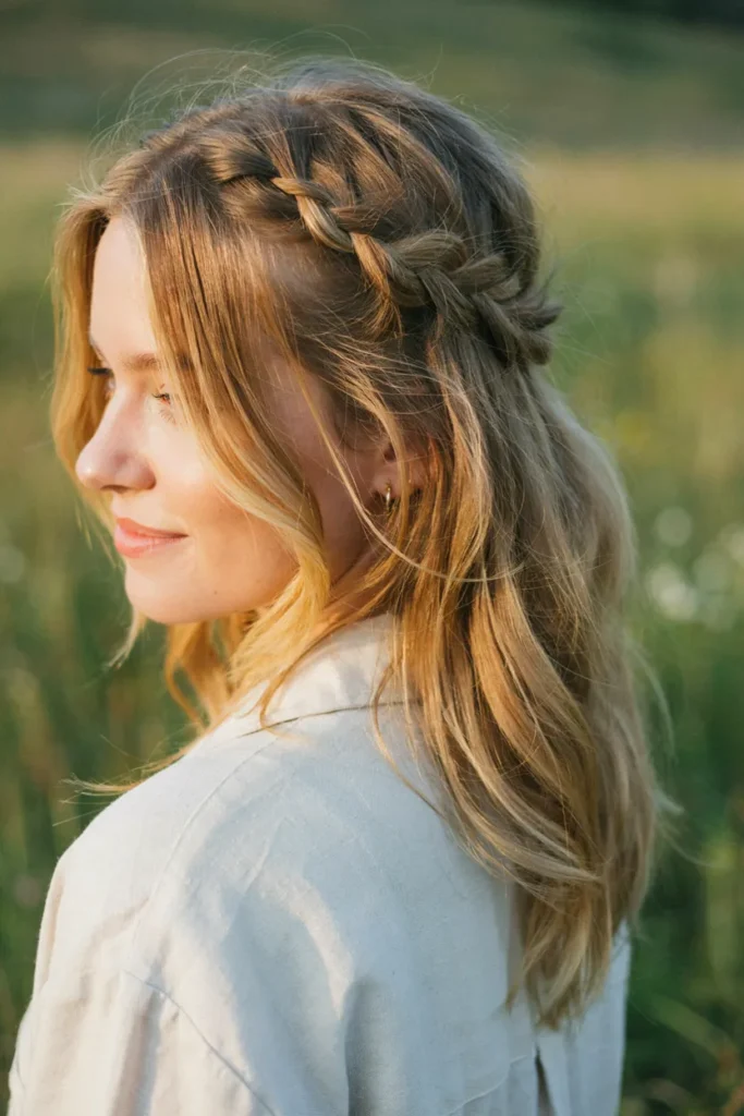 Dutch Braid With Loose Waves