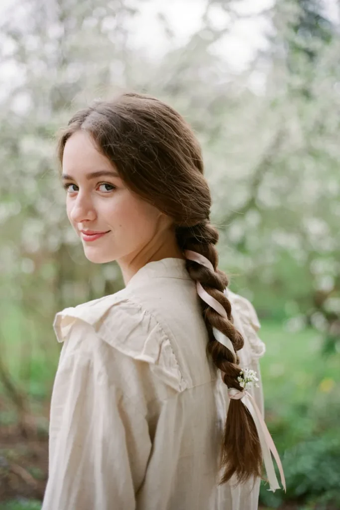 Dutch Braid With Ribbons