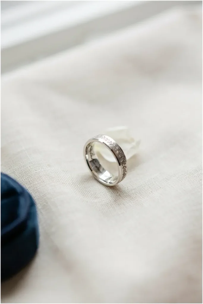 Engraved White Gold Ring