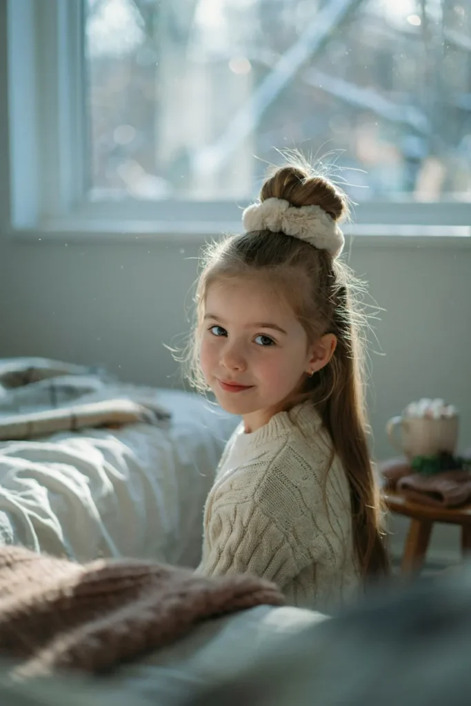 Fuzzy Scrunchie Bun
