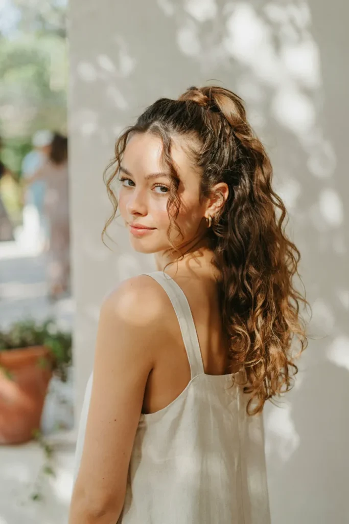 High Curly Ponytail