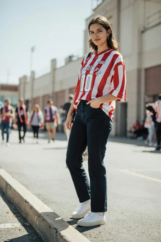 Jersey With Denim Shorts