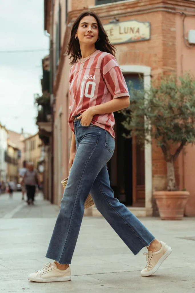 Jersey With Flared Jeans