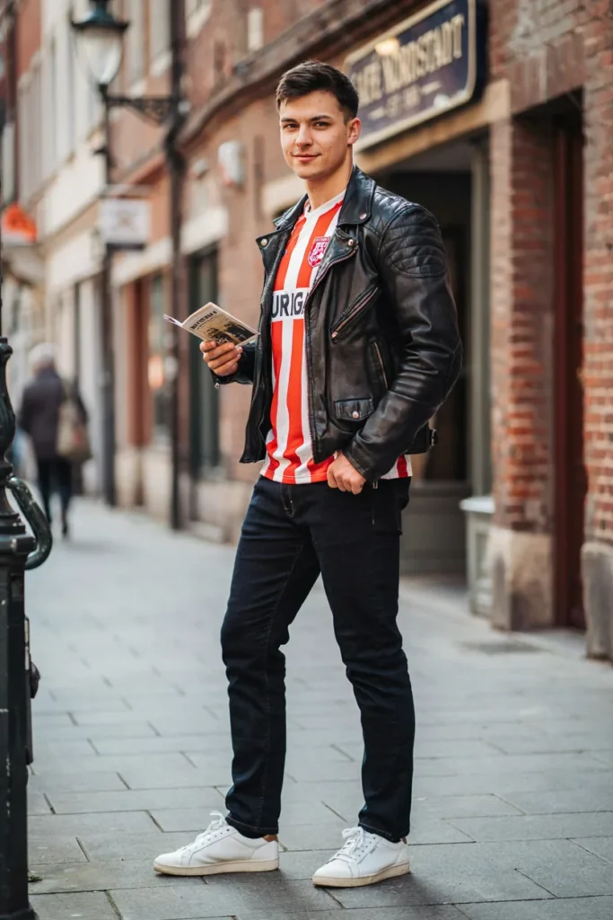 Jersey With Leather Jacket