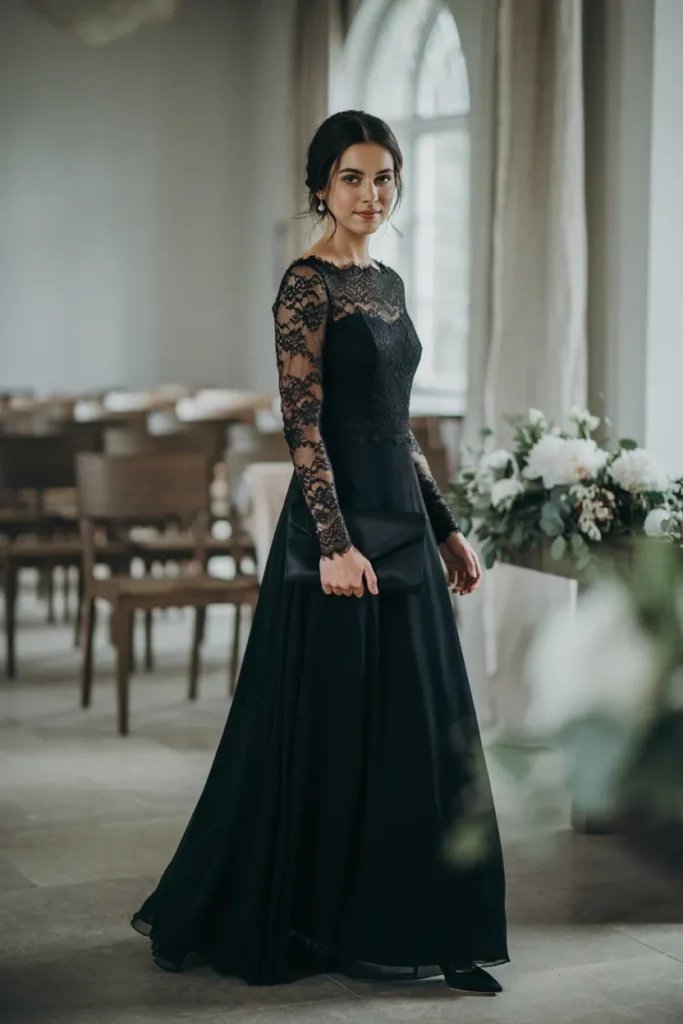 Lace Sleeve Gown