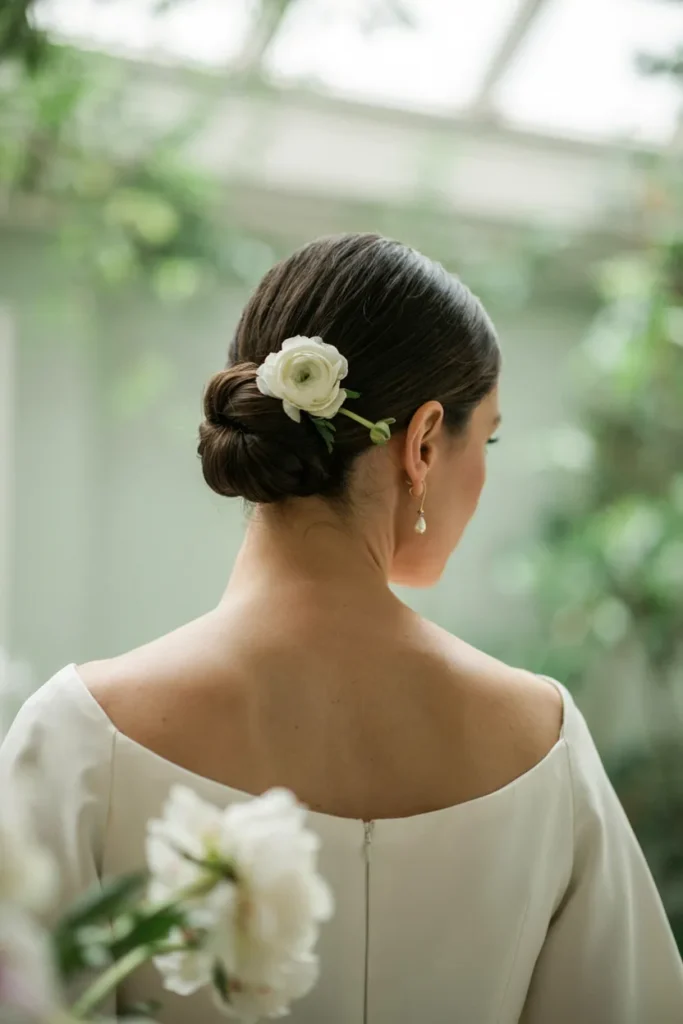 Minimal Floral Bun