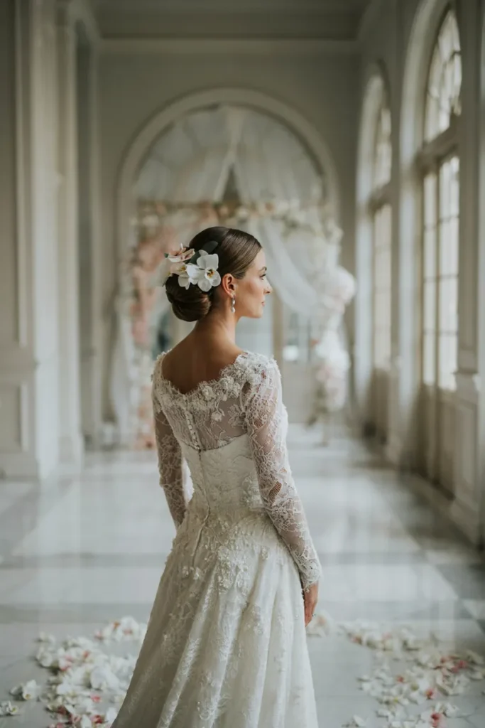 Orchid Floral Bun