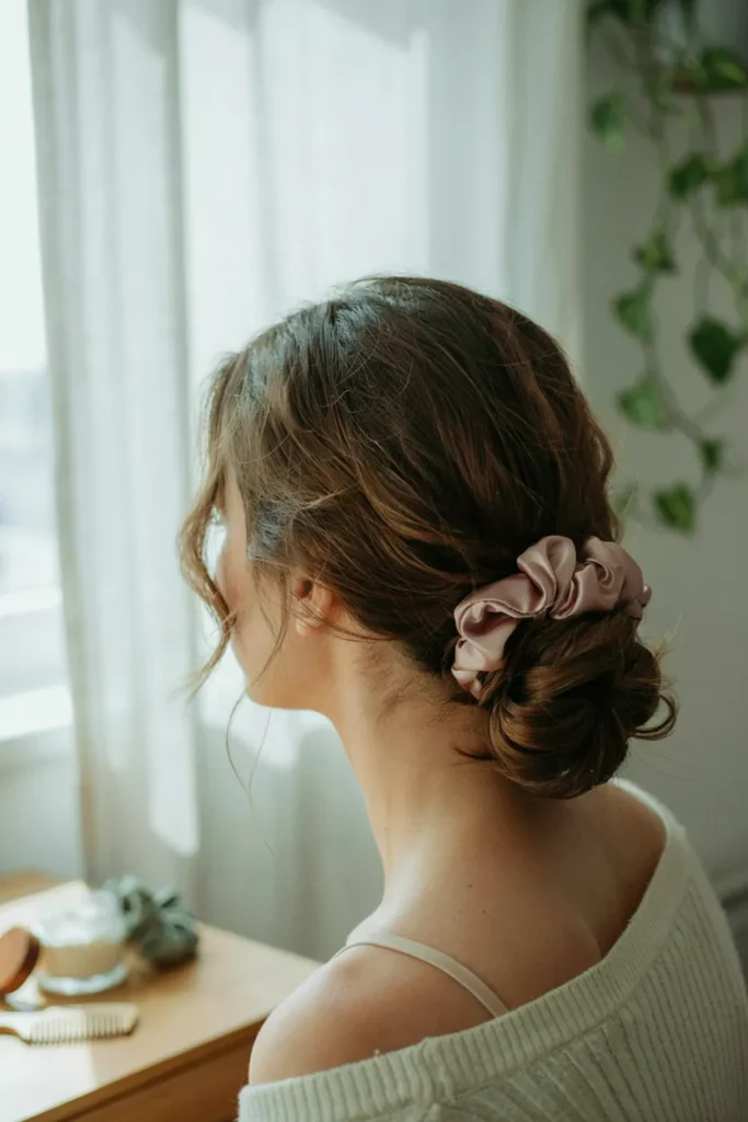 Satin Scrunchie Bun