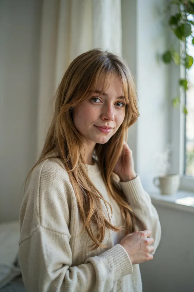 Soft Curtain Wispy Bangs