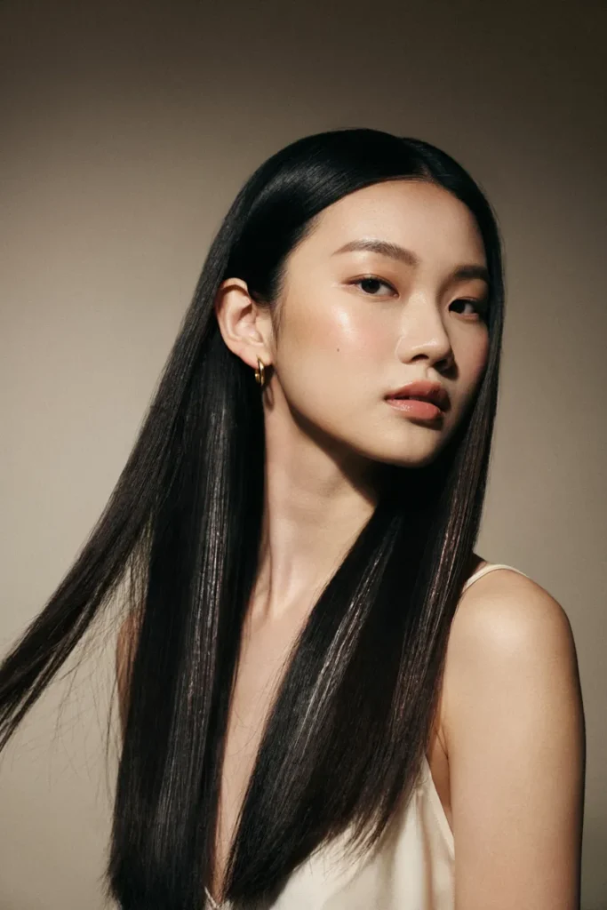 Straight Hair With Deep Shine