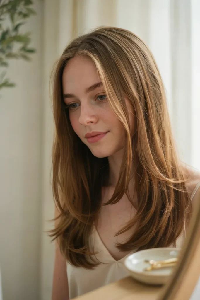 Straight Hair With Feathered Layers