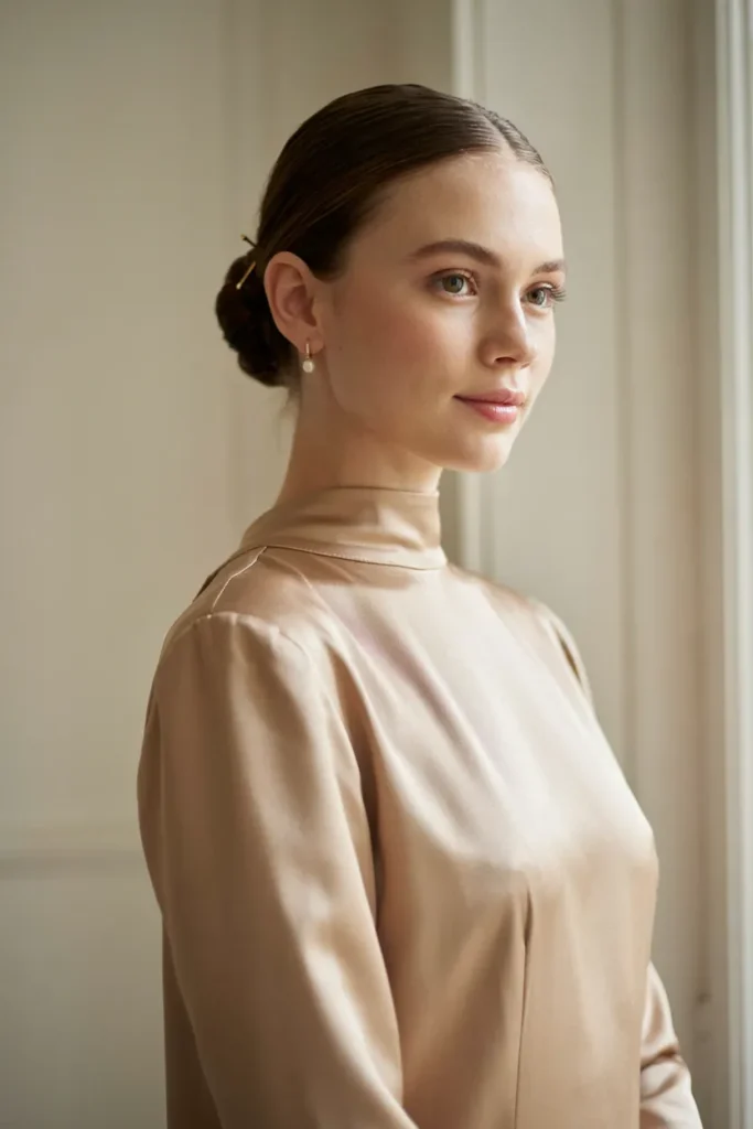Straight Hair With Sleek Bun