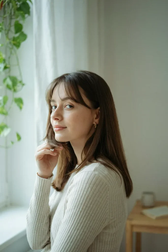 Straight Hair With Wispy Bangs