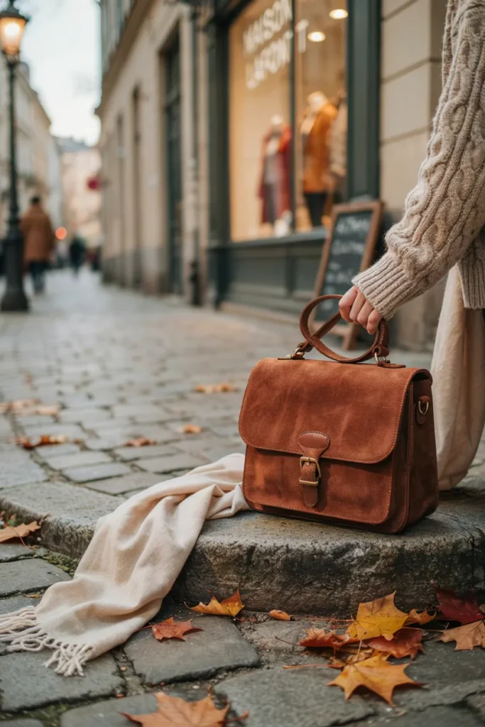 Suede Satchel