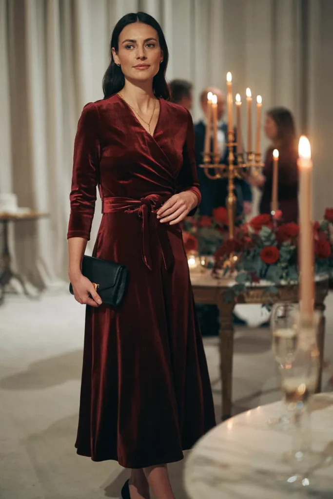 Velvet Wrap Dress