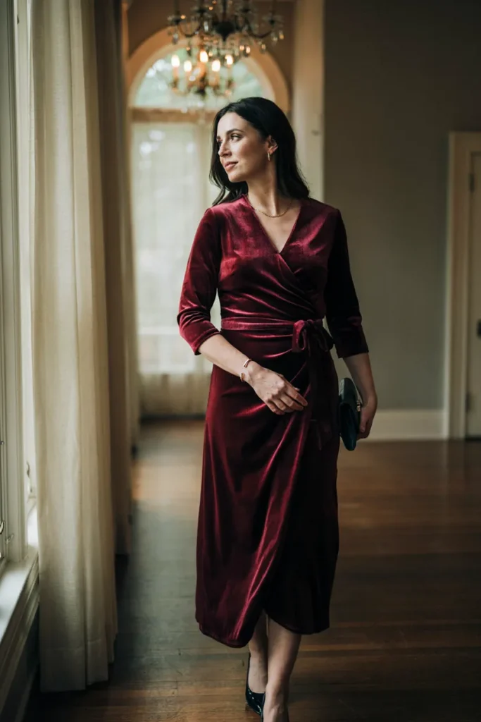 Velvet Wrap Dress