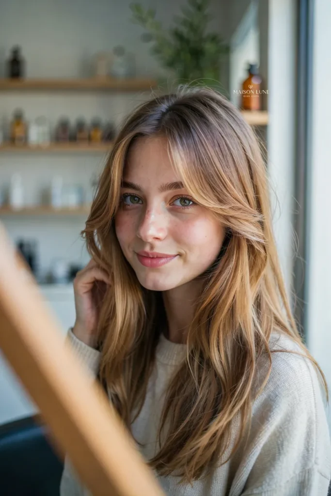 Wispy Bangs With Balayage