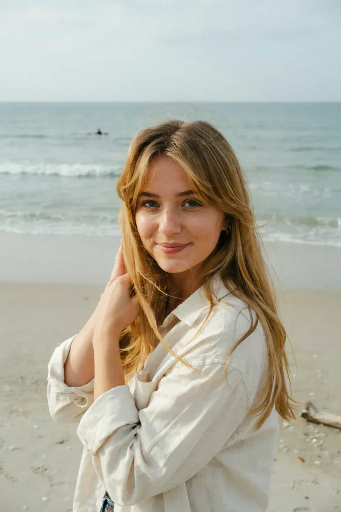 Wispy Bangs With Beach Waves