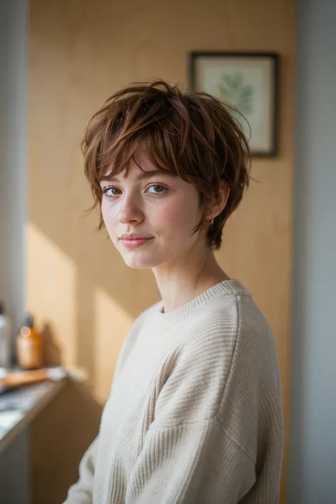 Wispy Bangs With Pixie Cut