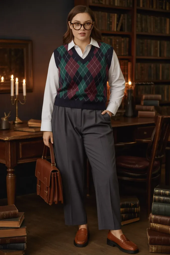 Argyle Diamond Knit Vest
