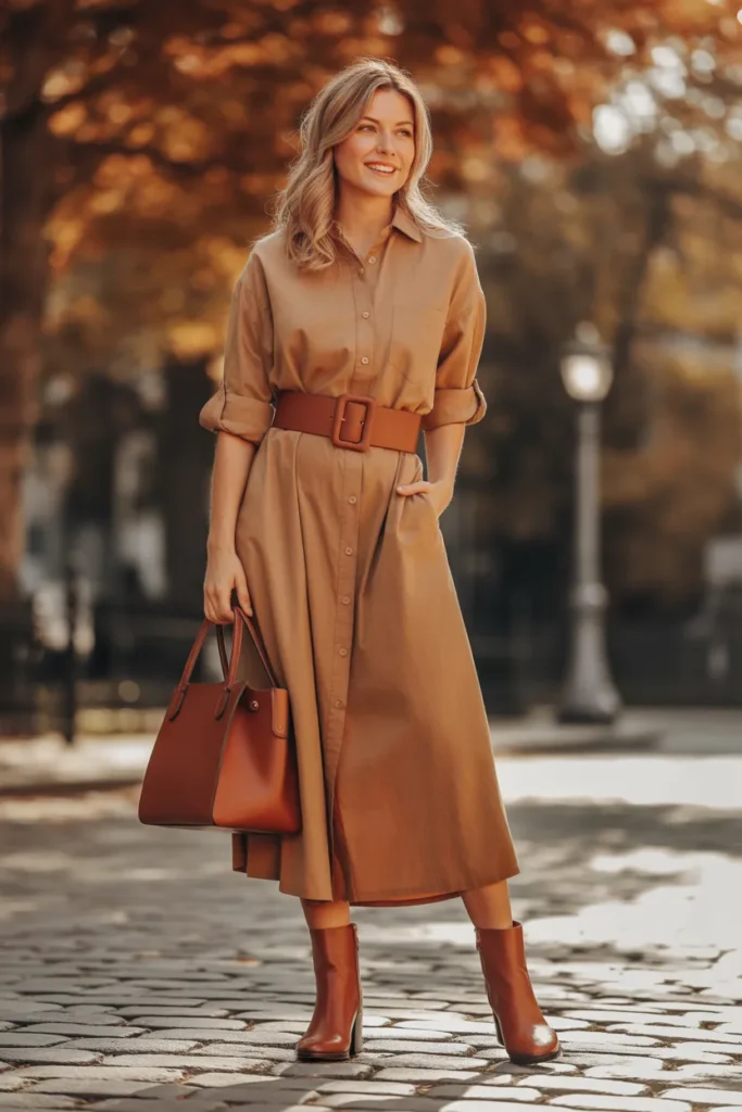 Belted Shirt Dress