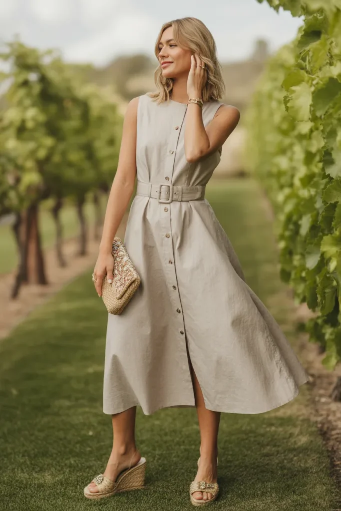 Breezy Linen Button Midi