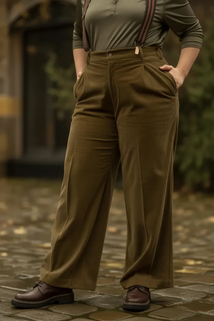 Corduroy Wide Leg Trousers